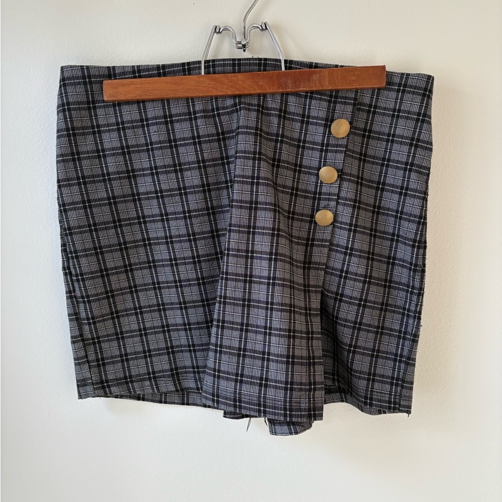 Black and White Checkered Skort
